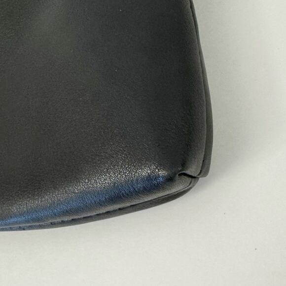 Coach Pleated Black Leather Wristlet Wallet Mini Bag Soft Genuine Leather - Picture 6 of 11